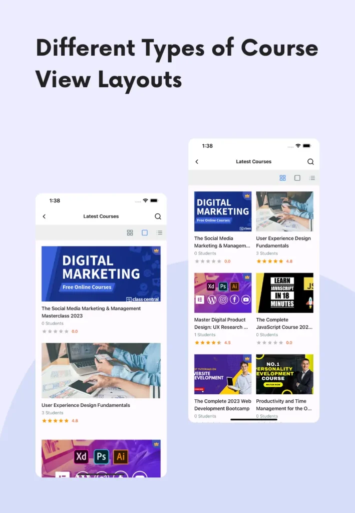 Diffrent Types of Course View Layouts